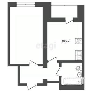 1-к квартира, вторичка, 39м2, 2/9 этаж