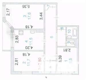 3-к квартира, вторичка, 72м2, 4/5 этаж