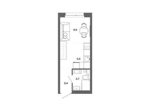 Студия квартира, вторичка, 19м2, 6/19 этаж