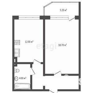 1-к квартира, вторичка, 50м2, 17/17 этаж