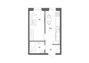 1-к квартира, вторичка, 24м2, 6/19 этаж
