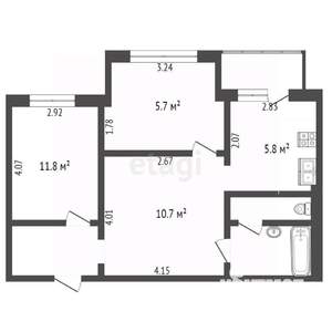 2-к квартира, вторичка, 60м2, 2/9 этаж