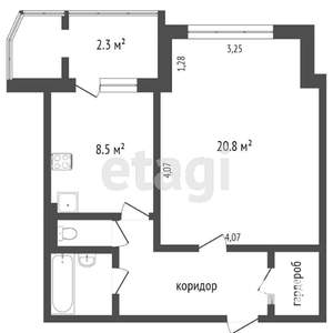 1-к квартира, вторичка, 43м2, 6/10 этаж