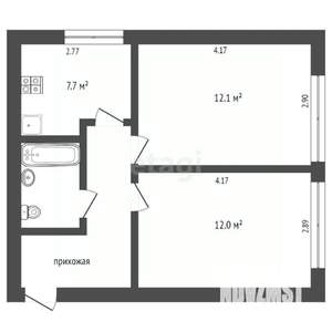 2-к квартира, вторичка, 39м2, 7/9 этаж