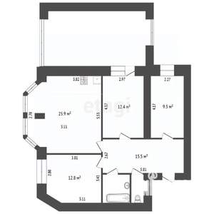 4-к квартира, вторичка, 82м2, 9/12 этаж