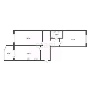 2-к квартира, вторичка, 67м2, 5/17 этаж