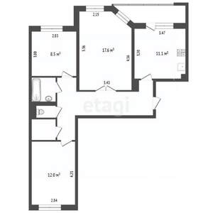 3-к квартира, вторичка, 68м2, 3/9 этаж