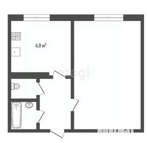 1-к квартира, вторичка, 30м2, 2/9 этаж