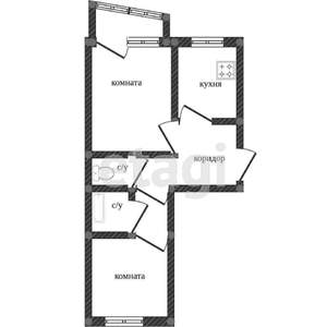 2-к квартира, вторичка, 53м2, 3/5 этаж