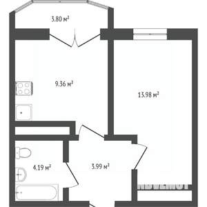 1-к квартира, вторичка, 34м2, 2/12 этаж