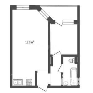 1-к квартира, вторичка, 38м2, 9/9 этаж
