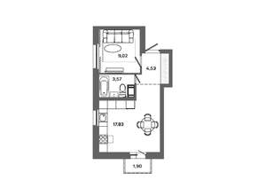 1-к квартира, вторичка, 36м2, 14/19 этаж