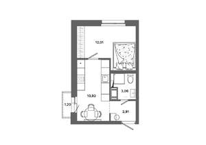 1-к квартира, вторичка, 29м2, 14/19 этаж