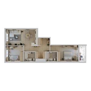 2-к квартира, вторичка, 68м2, 2/9 этаж