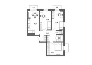 3-к квартира, вторичка, 72м2, 16/16 этаж