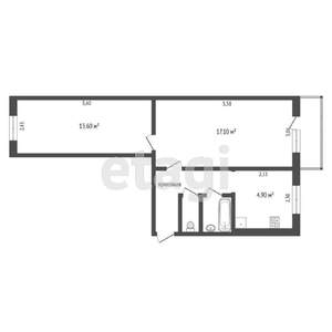 2-к квартира, вторичка, 45м2, 3/5 этаж