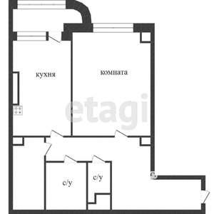 1-к квартира, вторичка, 54м2, 6/14 этаж