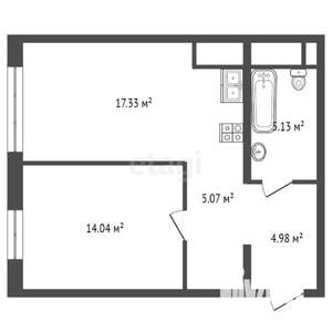 1-к квартира, вторичка, 46м2, 6/18 этаж