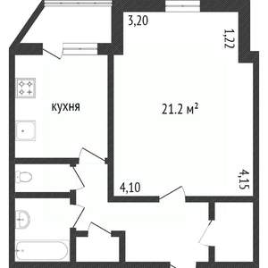 1-к квартира, вторичка, 42м2, 8/9 этаж