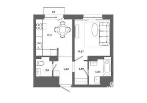 1-к квартира, вторичка, 36м2, 9/19 этаж