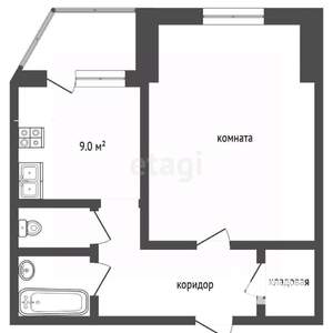 1-к квартира, вторичка, 43м2, 4/5 этаж