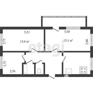 3-к квартира, вторичка, 59м2, 8/9 этаж