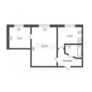 2-к квартира, вторичка, 37м2, 1/5 этаж
