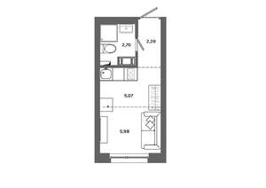 Студия квартира, вторичка, 16м2, 9/19 этаж