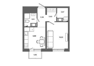 1-к квартира, вторичка, 35м2, 17/19 этаж