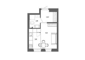 Студия квартира, вторичка, 25м2, 11/16 этаж
