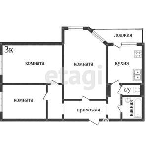 3-к квартира, вторичка, 63м2, 7/9 этаж