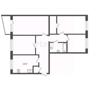 4-к квартира, вторичка, 87м2, 5/5 этаж