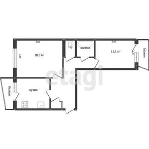 2-к квартира, вторичка, 57м2, 4/9 этаж