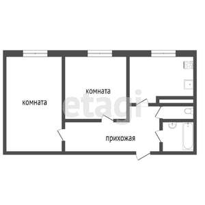 2-к квартира, вторичка, 45м2, 1/9 этаж