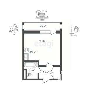 Студия квартира, вторичка, 23м2, 3/4 этаж