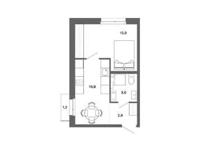 1-к квартира, вторичка, 29м2, 12/19 этаж