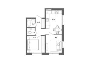 2-к квартира, вторичка, 39м2, 10/19 этаж