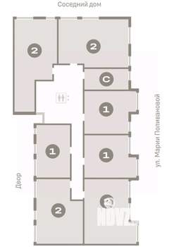 1-к квартира, вторичка, 50м2, 5/9 этаж