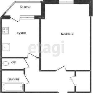 1-к квартира, вторичка, 43м2, 3/9 этаж