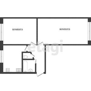 2-к квартира, вторичка, 44м2, 1/5 этаж