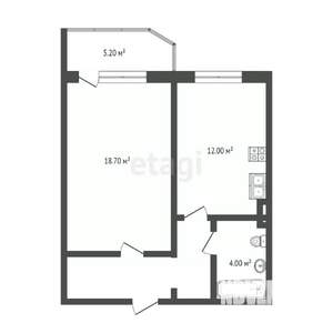 1-к квартира, вторичка, 44м2, 8/17 этаж