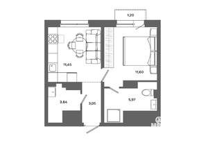 1-к квартира, вторичка, 36м2, 3/19 этаж