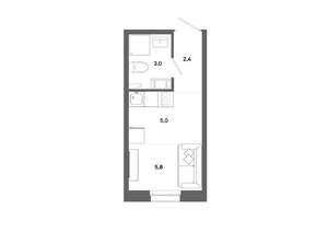 Студия квартира, вторичка, 16м2, 3/19 этаж