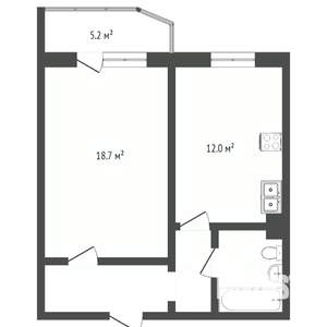 1-к квартира, вторичка, 43м2, 11/17 этаж