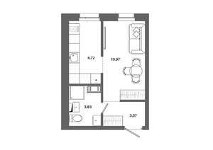 1-к квартира, вторичка, 25м2, 2/19 этаж