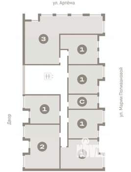 2-к квартира, вторичка, 71м2, 3/17 этаж