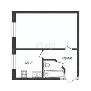 1-к квартира, вторичка, 29м2, 3/5 этаж