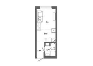 Студия квартира, вторичка, 19м2, 19/19 этаж