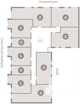 1-к квартира, вторичка, 50м2, 5/7 этаж