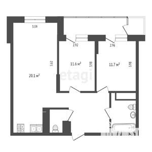3-к квартира, вторичка, 70м2, 18/26 этаж